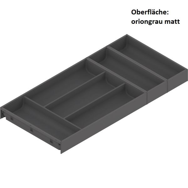 AMBIA-LINE Besteckeinsatz, für LEGRABOX / MERIVOBOX, Kunststoff / Stahl, 6 Besteckfächer, NL=650 mm, Breite=300 mm